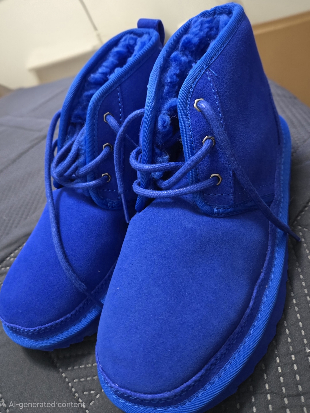 UGG Boys Girls Blue Neumel II Suede Chukka Boots Sz 2 youth S/N 1017320k - Picture 6 of 6